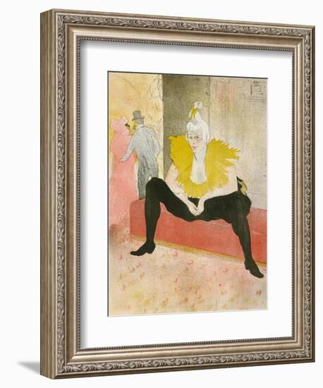 La Clownesse Assise(Mademoiselle Cha-U-Ka-O)  1896-Henri de Toulouse-Lautrec-Framed Premium Giclee Print