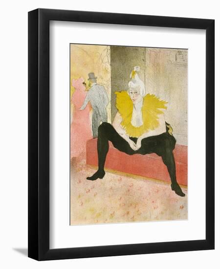 La Clownesse Assise(Mademoiselle Cha-U-Ka-O)  1896-Henri de Toulouse-Lautrec-Framed Premium Giclee Print