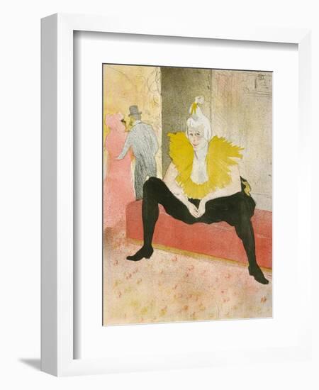 La Clownesse Assise(Mademoiselle Cha-U-Ka-O)  1896-Henri de Toulouse-Lautrec-Framed Premium Giclee Print