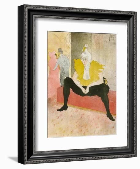 La Clownesse Assise(Mademoiselle Cha-U-Ka-O)  1896-Henri de Toulouse-Lautrec-Framed Premium Giclee Print