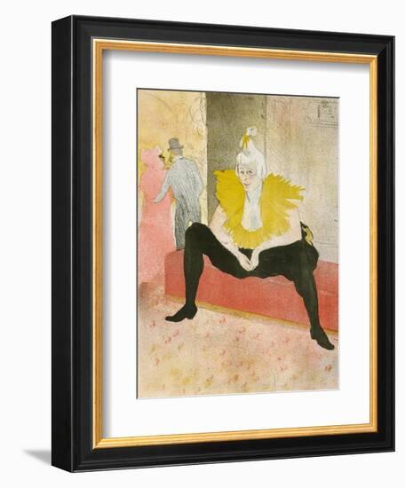 La Clownesse Assise(Mademoiselle Cha-U-Ka-O)  1896-Henri de Toulouse-Lautrec-Framed Premium Giclee Print