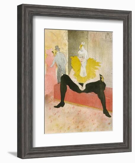 La Clownesse Assise(Mademoiselle Cha-U-Ka-O)  1896-Henri de Toulouse-Lautrec-Framed Art Print