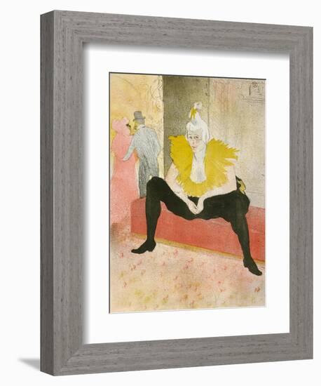 La Clownesse Assise(Mademoiselle Cha-U-Ka-O)  1896-Henri de Toulouse-Lautrec-Framed Art Print