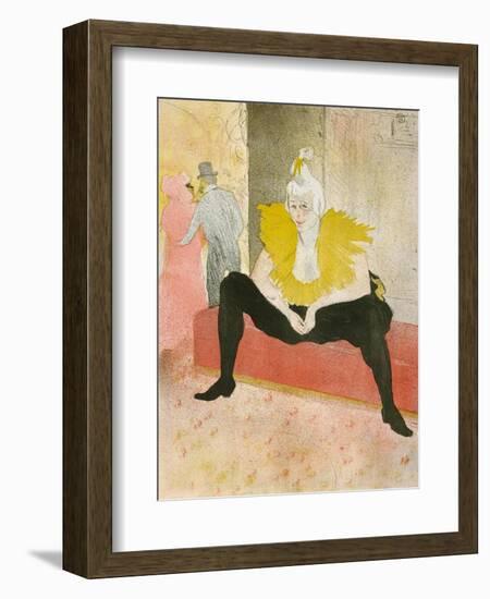 La Clownesse Assise(Mademoiselle Cha-U-Ka-O)  1896-Henri de Toulouse-Lautrec-Framed Art Print