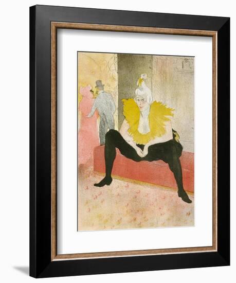 La Clownesse Assise(Mademoiselle Cha-U-Ka-O)  1896-Henri de Toulouse-Lautrec-Framed Art Print