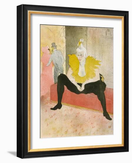 La Clownesse Assise(Mademoiselle Cha-U-Ka-O)  1896-Henri de Toulouse-Lautrec-Framed Art Print