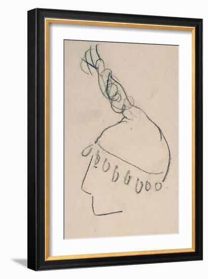 La Clownesse, Sketch of Jane Avril-Henri de Toulouse-Lautrec-Framed Giclee Print