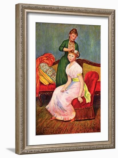 La Coiffure-Pierre-Auguste Renoir-Framed Art Print