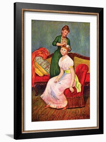 La Coiffure-Pierre-Auguste Renoir-Framed Art Print