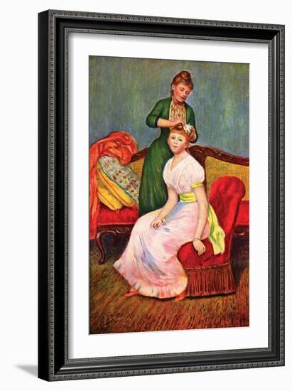 La Coiffure-Pierre-Auguste Renoir-Framed Art Print