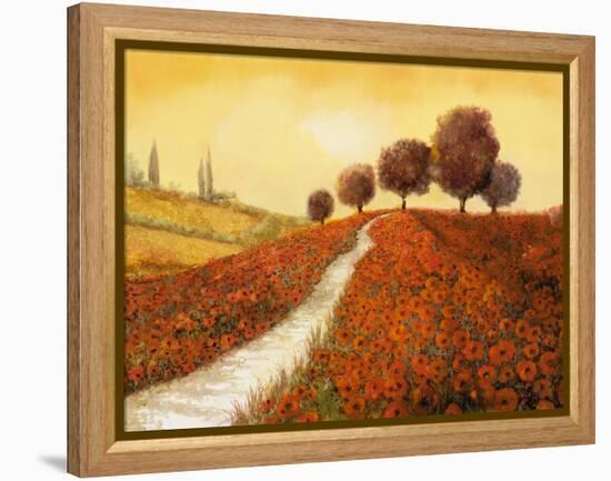 La Collina dei Papaveri-Guido Borelli-Framed Premier Image Canvas