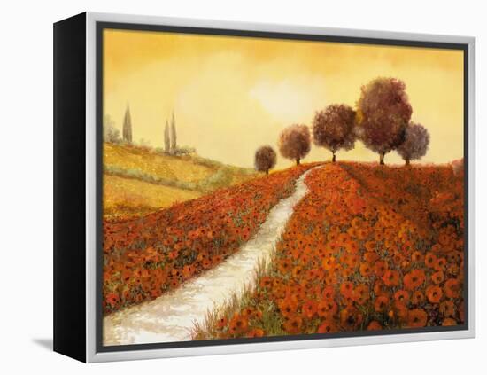 La Collina dei Papaveri-Guido Borelli-Framed Premier Image Canvas