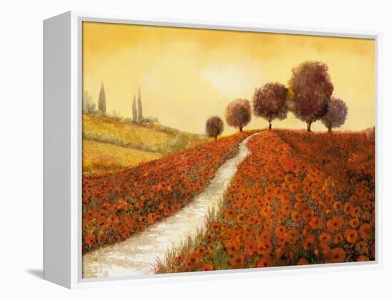 La Collina dei Papaveri-Guido Borelli-Framed Premier Image Canvas