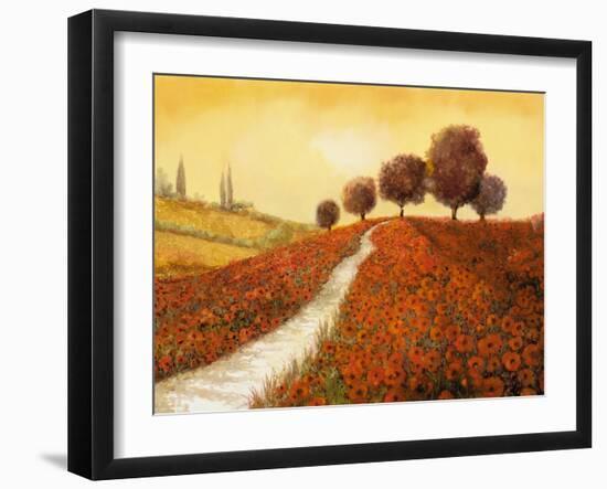 La Collina dei Papaveri-Guido Borelli-Framed Giclee Print