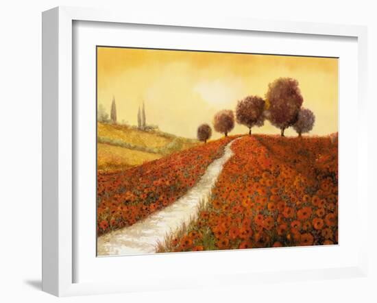 La Collina dei Papaveri-Guido Borelli-Framed Giclee Print