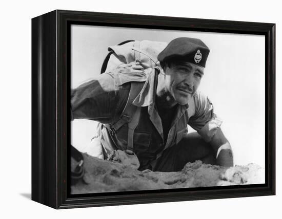 La Colline des Hommes perdus THE HILL by Sidney Lumet with Sean Connery, 1965 (b/w photo)-null-Framed Stretched Canvas