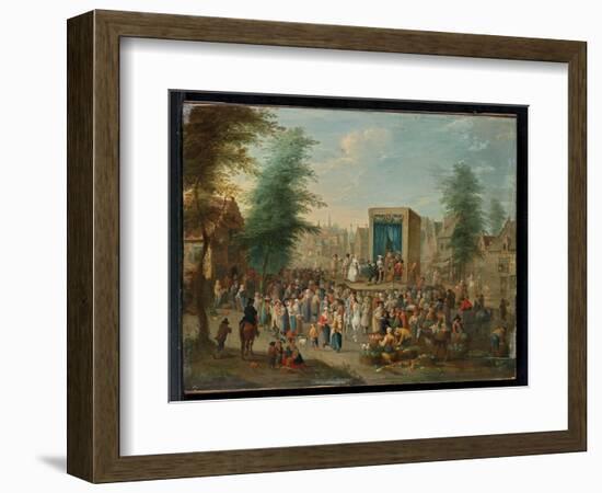 La Commedia Dell'arte (Oil on Panel)-Balthasar Beschey-Framed Giclee Print