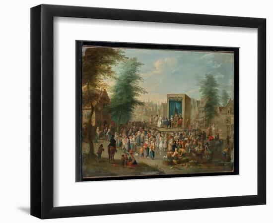 La Commedia Dell'arte (Oil on Panel)-Balthasar Beschey-Framed Giclee Print