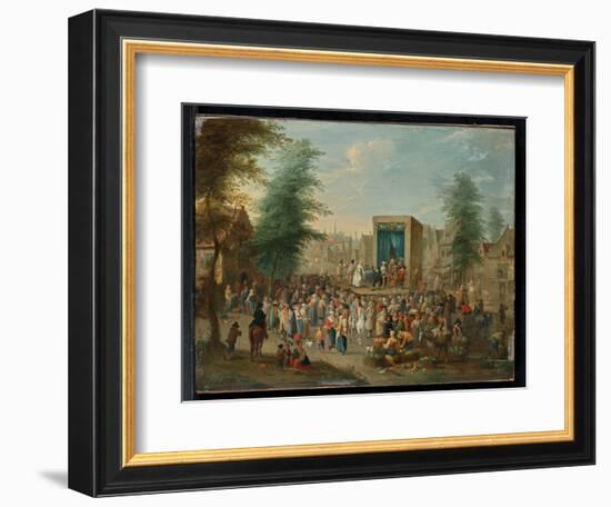 La Commedia Dell'arte (Oil on Panel)-Balthasar Beschey-Framed Giclee Print