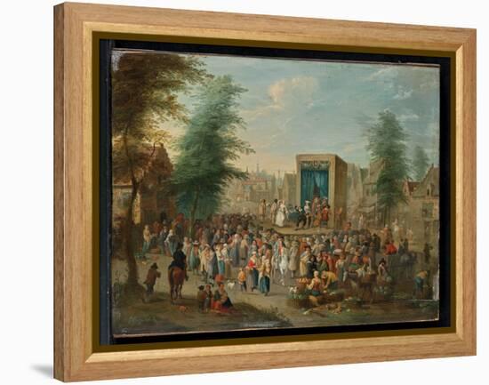 La Commedia Dell'arte (Oil on Panel)-Balthasar Beschey-Framed Premier Image Canvas