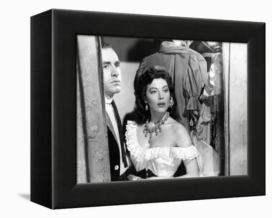 La Comtesse aux pieds nus THE BAREFOOT CONTESSA by Joseph L. Mankiewicz with Ava Gardner, 1954 (b/w-null-Framed Stretched Canvas