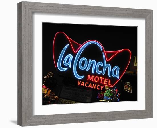 La Concha Motel Sign, Las Vegas, Nevada, USA-Nancy & Steve Ross-Framed Photographic Print