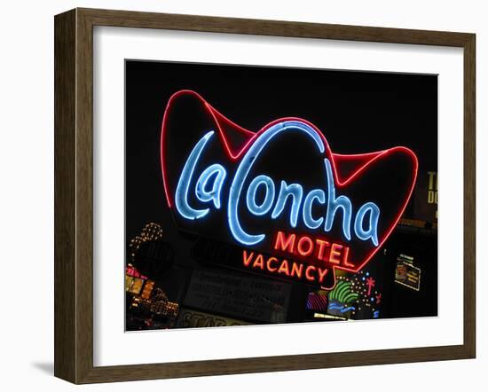 La Concha Motel Sign, Las Vegas, Nevada, USA-Nancy & Steve Ross-Framed Photographic Print