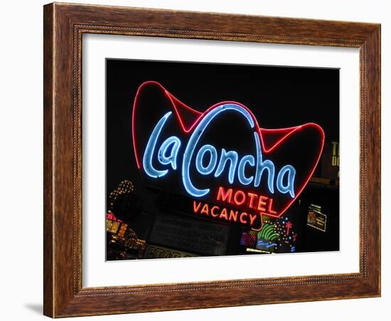 La Concha Motel Sign, Las Vegas, Nevada, USA-Nancy & Steve Ross-Framed Photographic Print