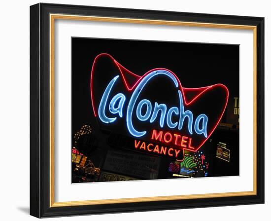 La Concha Motel Sign, Las Vegas, Nevada, USA-Nancy & Steve Ross-Framed Photographic Print