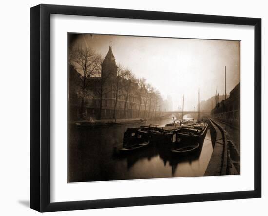 La Conciergerie et la Seine, Brouillard en Hiver, 1923-Eugène Atget-Framed Photographic Print