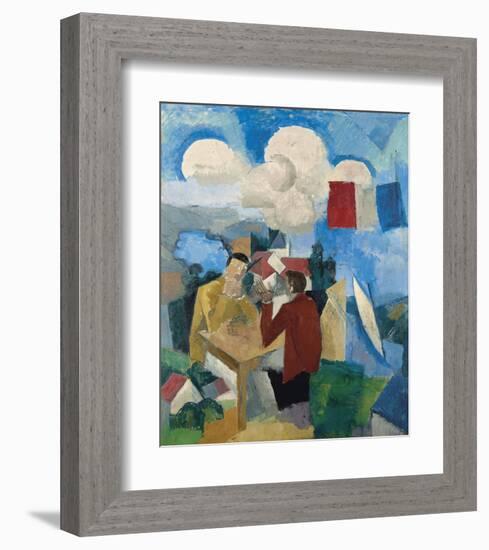 La conquête de l'air, avec deux personnages-Roger De La Fresnaye-Framed Art Print