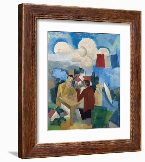 La conquête de l'air, avec deux personnages-Roger De La Fresnaye-Framed Art Print