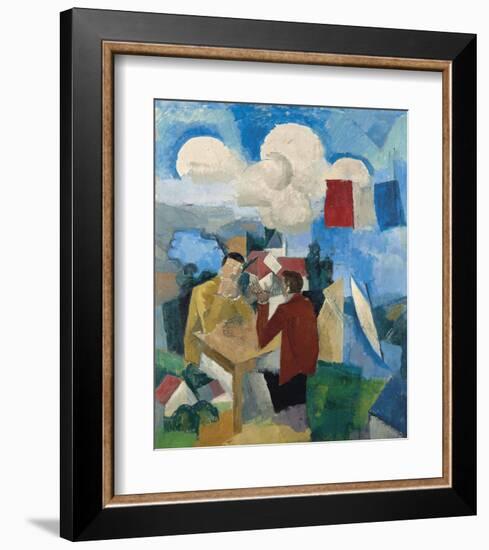 La conquête de l'air, avec deux personnages-Roger De La Fresnaye-Framed Art Print