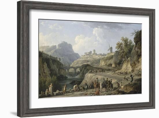 La construction d'un grand chemin-Claude Joseph Vernet-Framed Giclee Print