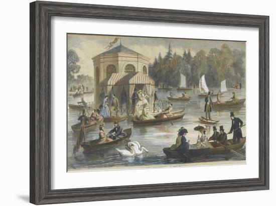 La cour à Fontainebleau. La pièce d'eau-null-Framed Giclee Print