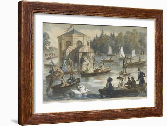 La cour à Fontainebleau. La pièce d'eau-null-Framed Giclee Print