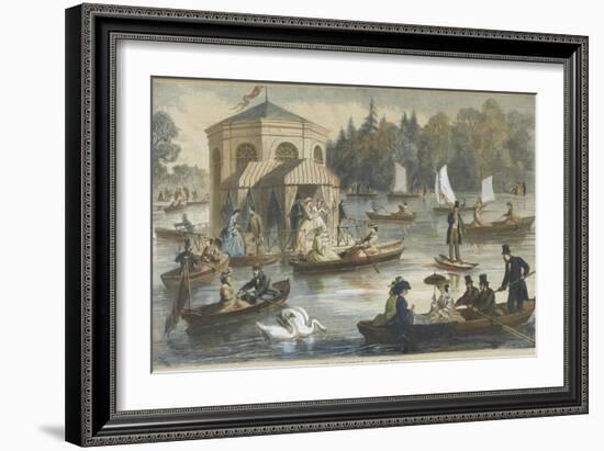 La cour à Fontainebleau. La pièce d'eau-null-Framed Giclee Print