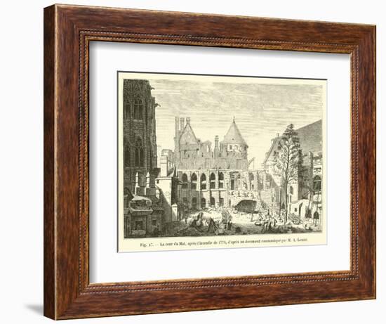 La Cour Du Mai, Apres L'Incendie De 1776, D'Apres Un Document Communique Par M a Lenoir-null-Framed Giclee Print