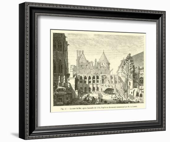 La Cour Du Mai, Apres L'Incendie De 1776, D'Apres Un Document Communique Par M a Lenoir-null-Framed Giclee Print