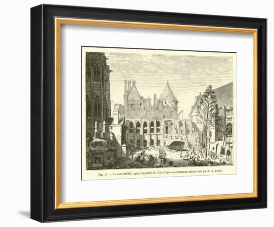 La Cour Du Mai, Apres L'Incendie De 1776, D'Apres Un Document Communique Par M a Lenoir-null-Framed Giclee Print