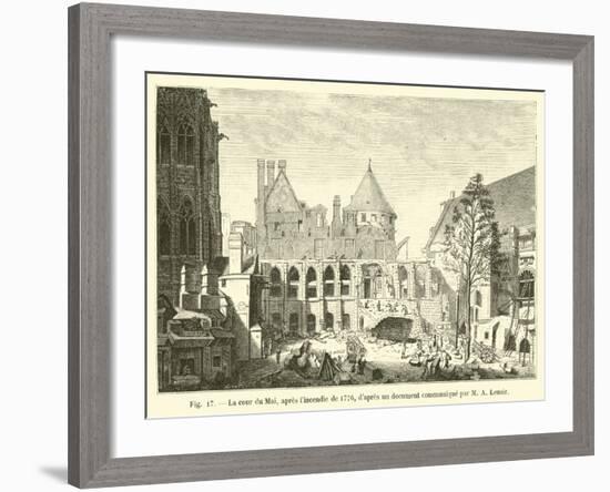 La Cour Du Mai, Apres L'Incendie De 1776, D'Apres Un Document Communique Par M a Lenoir-null-Framed Giclee Print