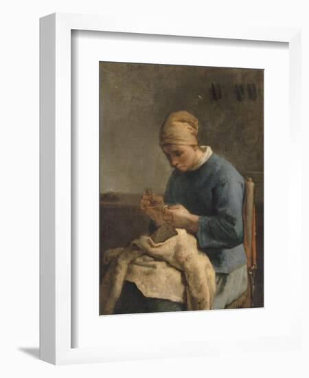 La couseuse-Jean-François Millet-Framed Giclee Print