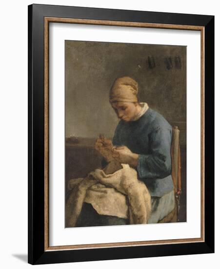 La couseuse-Jean-François Millet-Framed Giclee Print