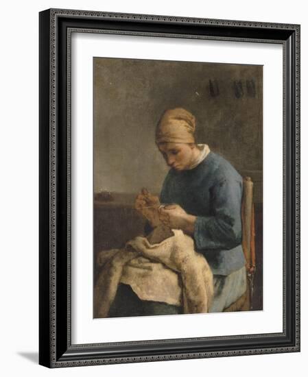 La couseuse-Jean-François Millet-Framed Giclee Print