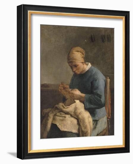 La couseuse-Jean-François Millet-Framed Giclee Print