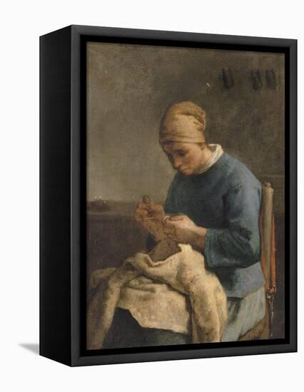 La couseuse-Jean-François Millet-Framed Premier Image Canvas