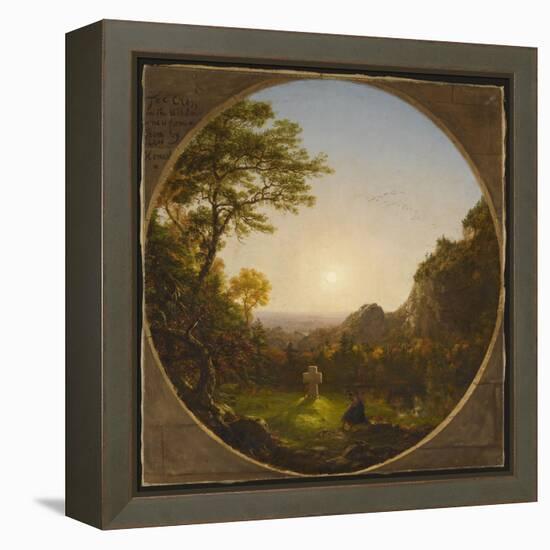 La Croix dans la Solitude d'aprés un poème de F.D. Hermans-Thomas Cole-Framed Premier Image Canvas