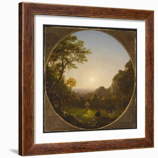 La Croix dans la Solitude d'aprés un poème de F.D. Hermans-Thomas Cole-Framed Giclee Print