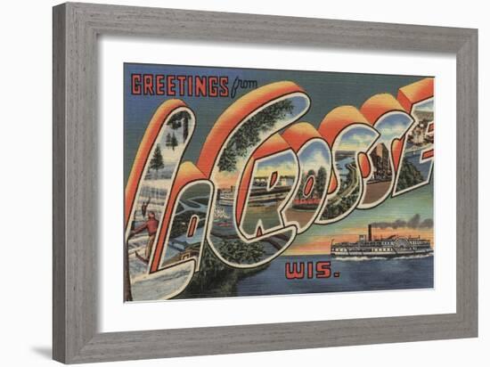 La Crosse, Wisconsin - Large Letter Scenes-Lantern Press-Framed Art Print