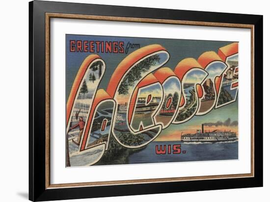 La Crosse, Wisconsin - Large Letter Scenes-Lantern Press-Framed Art Print